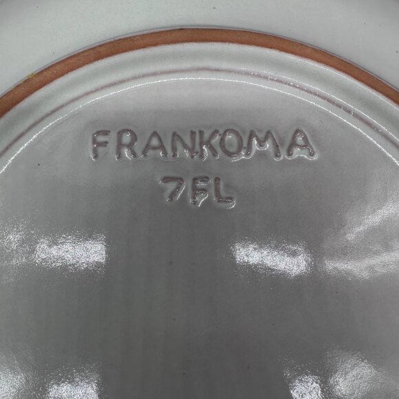 Vintage Dinner Plate Frankoma Pottery White Mayan Aztec 7FL 1970s Tribal Retro - Picture 4 of 7